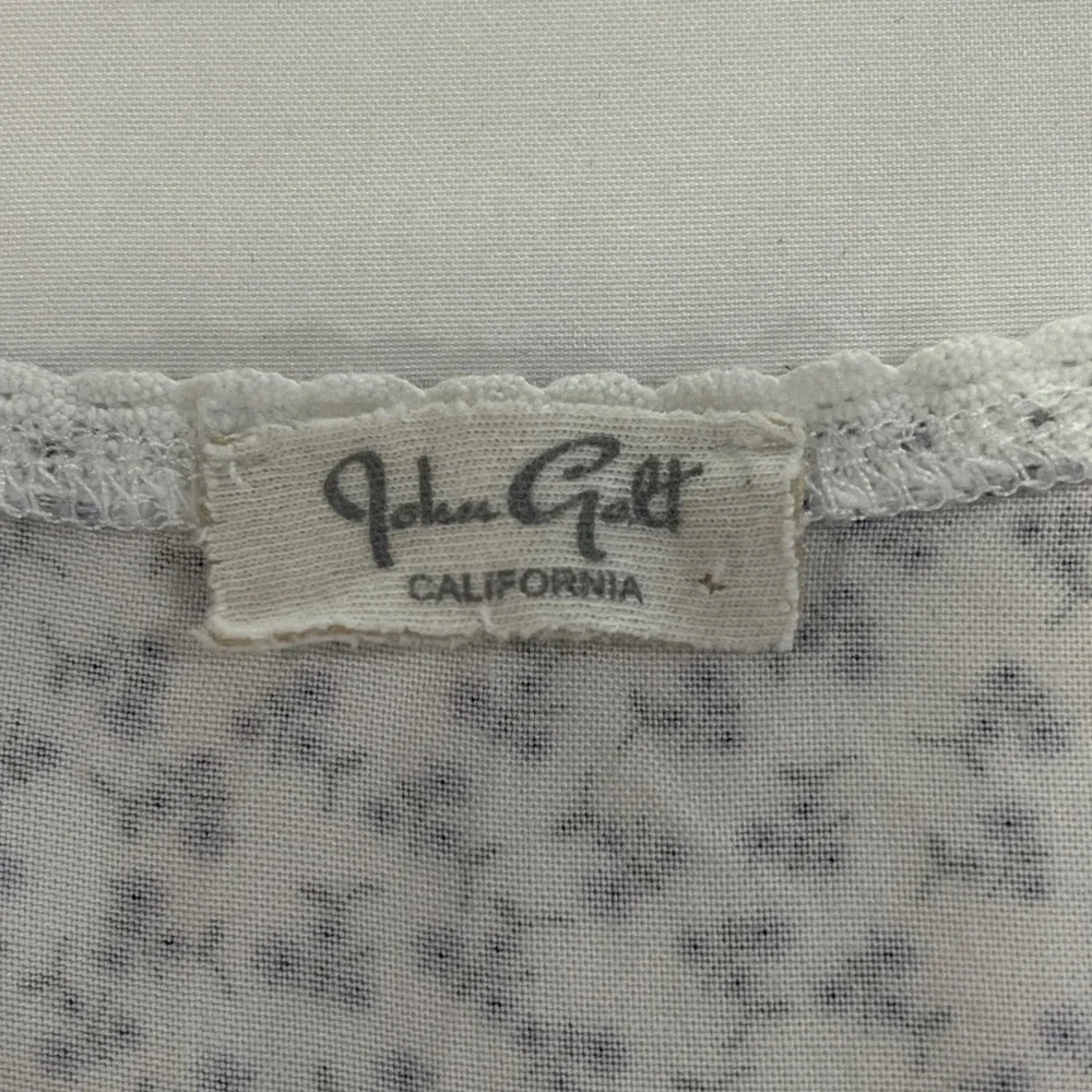 John Galt Floral Puff Sleeve Top Womens‎ One Size White Blue Smocked Cottagecore